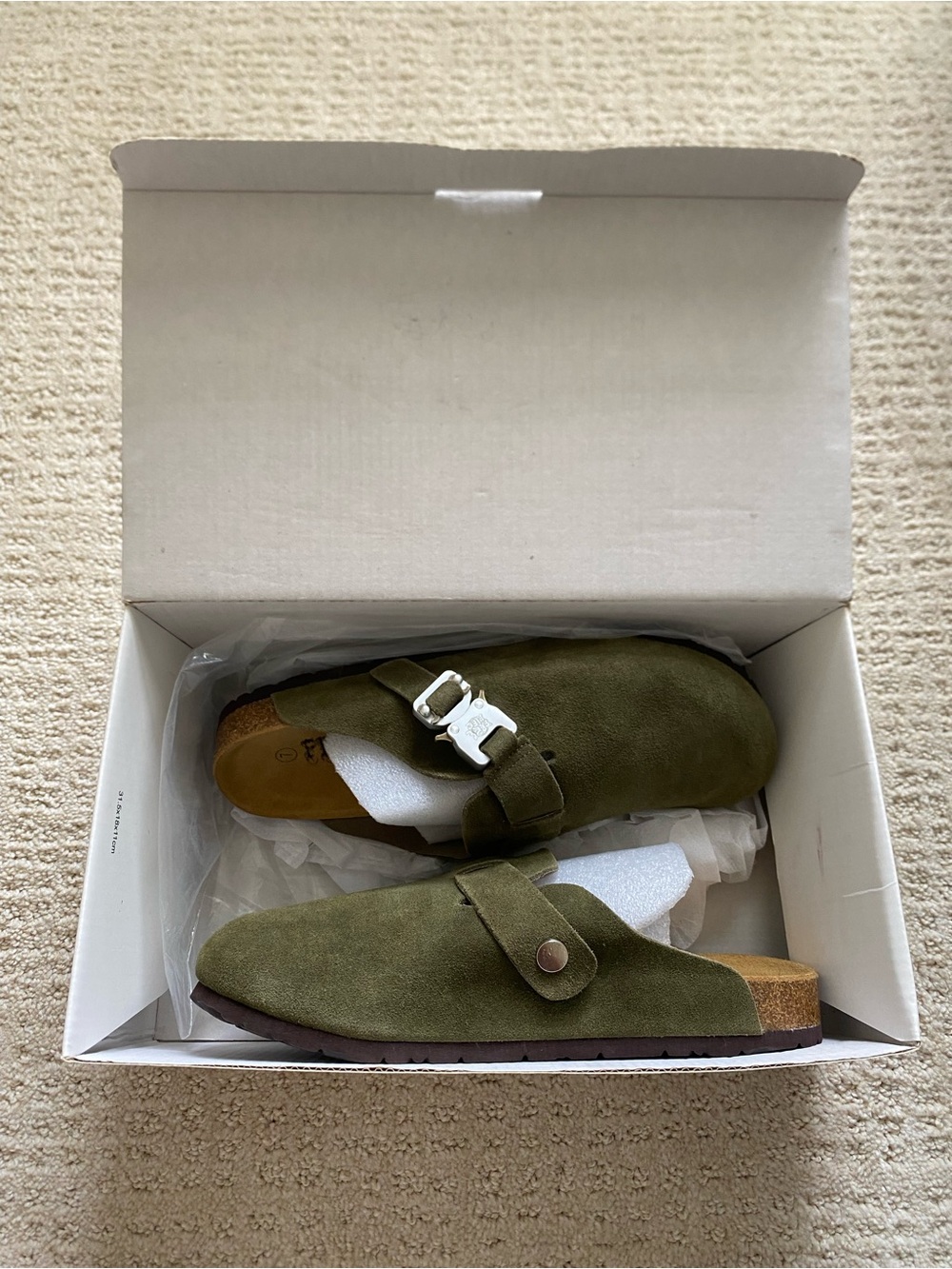 FREE LIFE - Olive Green Suede Slip-On Clog Mules
